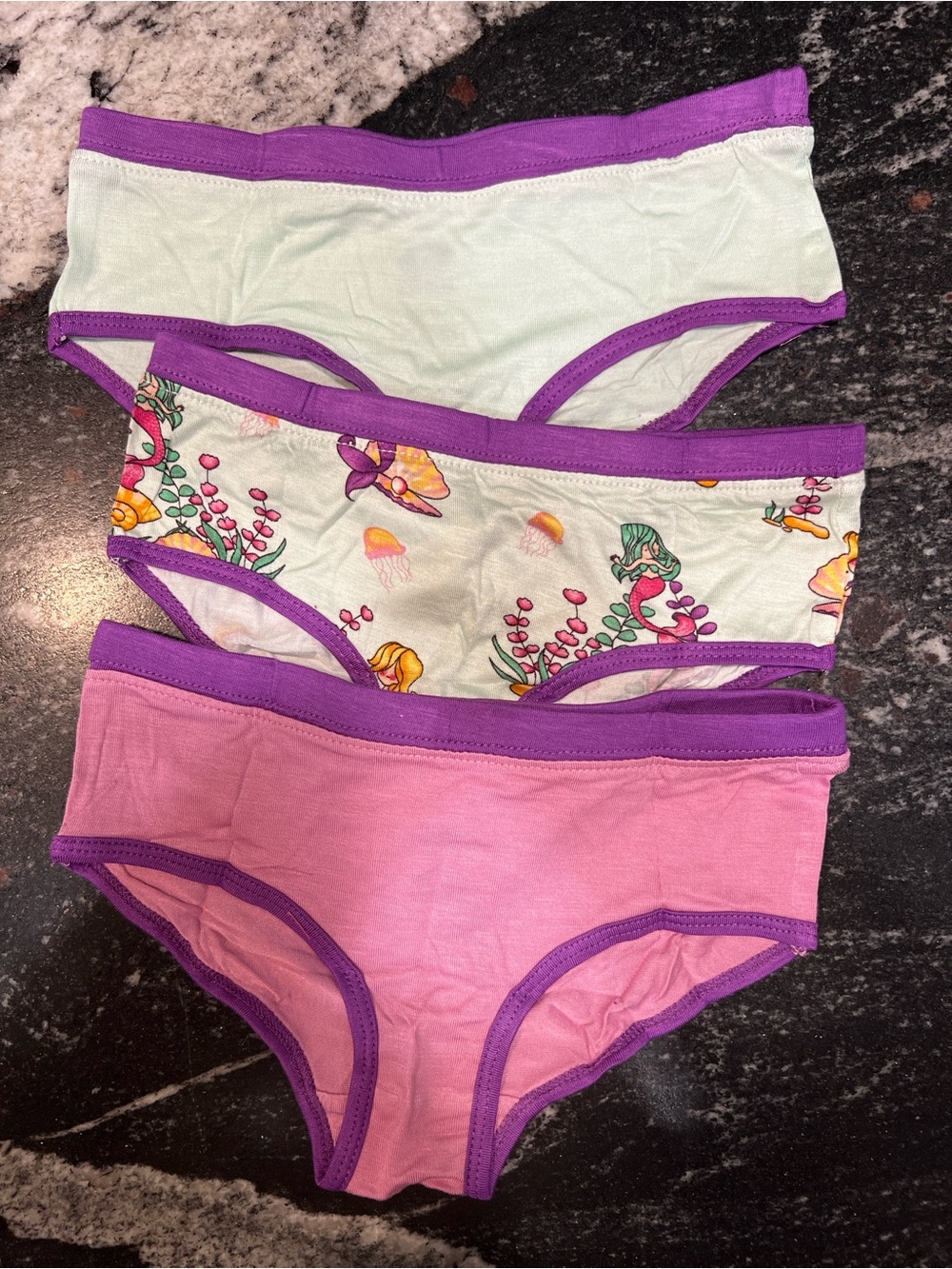 NWT Zipn Bear Bamboo Girls Underwear 3-Pack Size 5/6 Buttery Soft Stretch Briefs